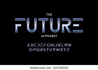 Abstract digital modern alphabet fonts. Typography technology electronic dance music future creative font.