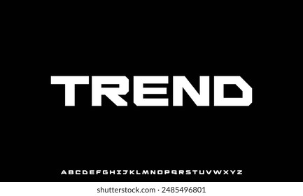 Abstract digital modern alphabet fonts. Typography technology electronic dance music future creative font.