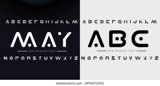 Abstract digital modern alphabet fonts. Typography technology electronic dance music future creative font. vector illustration