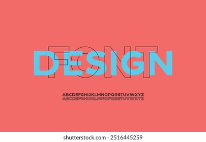 Abstrato digital moderno alfabeto fontes. Tecnologia de tipografia dança eletrônica música futura fonte criativa. ilustração vetorial