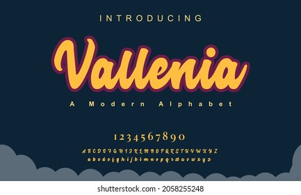 Abstract digital modern alphabet vallenia fonts. Typography technology electronic dance music future creative font. vector illustration
