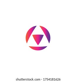 Abstract digital money triangular logo concept , modern web bank logo