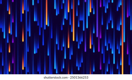 Abstract Digital Mosaic Grid Dots Halftone Tech Background Pattern. Colorful Pixels Moving Fast on Grid. Hi-Tech Minimal Technology Design Texture. Digital Data Flow Transfer. Vector Illustration.