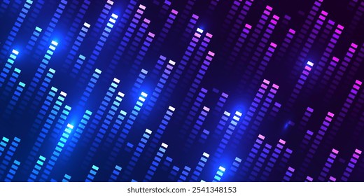 Patrón de fondo Abstractas de tecnología de semitono de puntos de rejilla de mosaico digital. Píxeles de color azul que se mueven rápidamente en la cuadrícula. Textura de diseño de Tecnología mínima de alta tecnología. Transferencia de flujo de datos digitales. Ilustración vectorial.