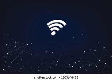 Abstract Digital Network 3D Wifi Logo Concept 