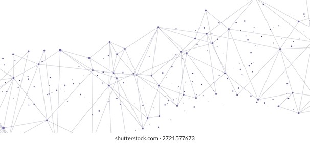 Fondo de conexión de red digital Abstractas con líneas y nodos poligonales, diseño de estructura de datos de tecnología, Vector