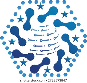 Conectividad de red digital Abstractas Logotipo del hexágono