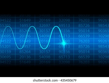 Abstract digital number with electronic wave