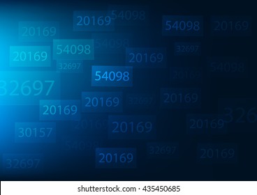 Abstract digital number on dark blue background