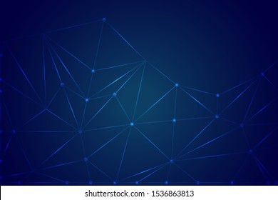 Abstract digital on blue background. Wire frame 3D mesh network line, design sphere, dot and structure. Vector illustration eps 10.
