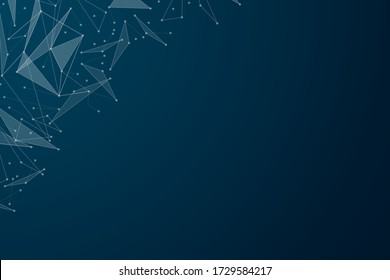 Abstract digital on blue background. Wire frame 3D mesh network line, design sphere, dot and structure. Vector illustration eps 10.
