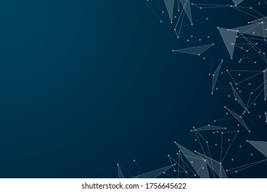 Abstract digital on blue background. Wire frame 3D mesh network line, design sphere, dot and structure. Vector illustration eps 10.