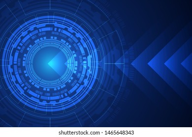Abstract digital on Circular Technology blue background. Wire frame 3D mesh network line, design sphere, High speed and structure. Vector illustration eps 10.
