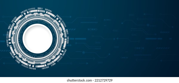 Abstract digital on Circular Technology blue background. Wire frame 3D mesh network line, design sphere, High speed and structure. Vector illustration eps 10.