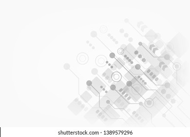 Abstract digital on gray background for your business with futuristic circuit board and geometric polygonal. Technology concept. Vector illustration