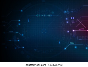 Abstract digital over dark blue background, Illustration vector design technology concept about circuit board data, engineer high tech or futuristic world gaming.