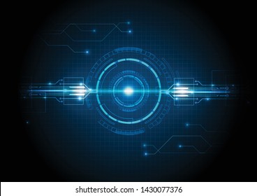Abstract digital over dark blue background, Illustration vector design technology concept about circuit board data, engineer high tech or futuristic world gaming.