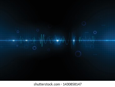 Abstract digital over dark blue background, Illustration vector design technology concept about circuit board data, engineer high tech or futuristic world gaming.