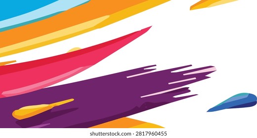 Abstract digital painting featuring lively brush strokes and a vivid spectrum of colors for creative visuals.