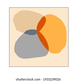 Abstract digital painting of three circle with border isolated on white background. 