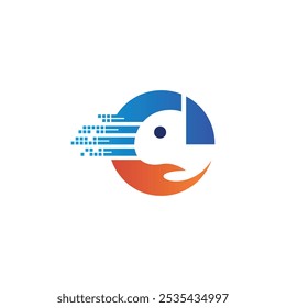 abstrakte digitale Papagei-Logo-Vorlage