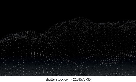 Abstract digital particle wave. Futuristic dotted wave. Technology background vector. Vector illustration