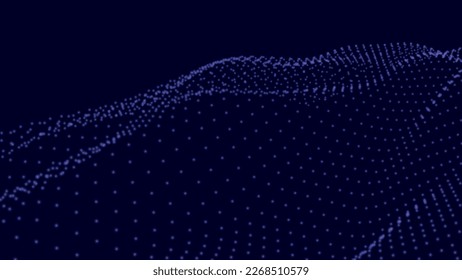 Abstract digital particle wave. Futuristic dotted wave. Technology background vector. Vector illustration