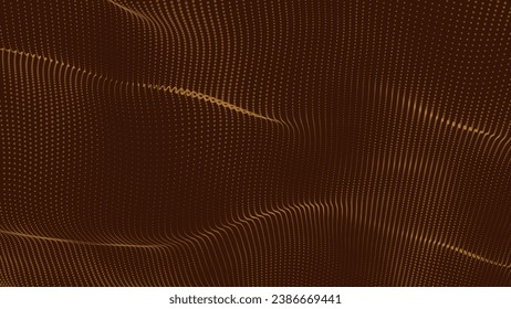 Abstract digital particle wave. Futuristic dotted wave. Technology background vector. Vector illustration
