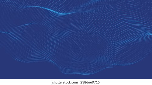 Abstract digital particle wave. Futuristic dotted wave. Technology background vector. Vector illustration.