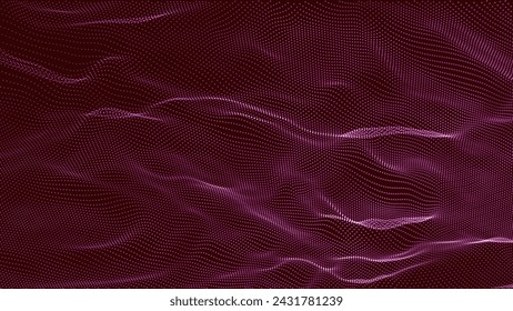 Abstract digital particle wave. Futuristic dotted wave. Technology background vector. Vector illustration