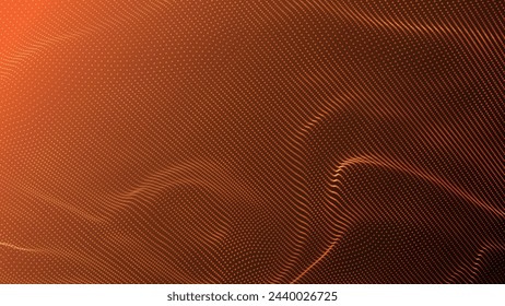 Abstract digital particle wave. Futuristic dotted wave. Big data digital code. Technology or science banner. Technology background vector. Vector illustration.