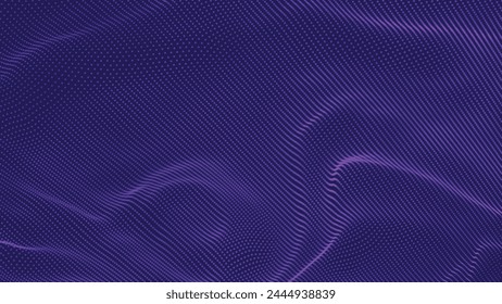 Abstract digital particle wave. Futuristic dotted wave. Technology background vector. Vector illustration