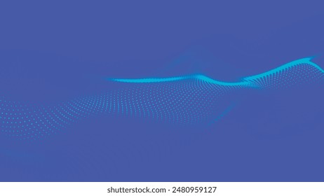 Abstract digital particle wave. Technology background. Futuristic dot wave. Network connection structure. Presentation design background. Technology or science banner. 3d vector illustration