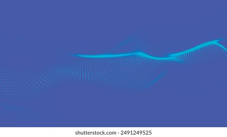 Abstract digital particle wave. Technology background. Futuristic dot wave. Network connection structure. Presentation design background. Technology or science banner. 3d vector illustration