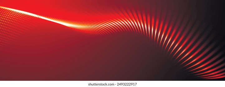 Abstract digital particle wave. Technology background. Futuristic dot wave. Network connection structure. Presentation design background. Technology or science banner. 3d vector illustration