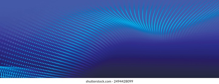 Abstract digital particle wave. Technology background. Futuristic dot wave. Network connection structure. Presentation design background. Technology or science banner. 3d vector illustration