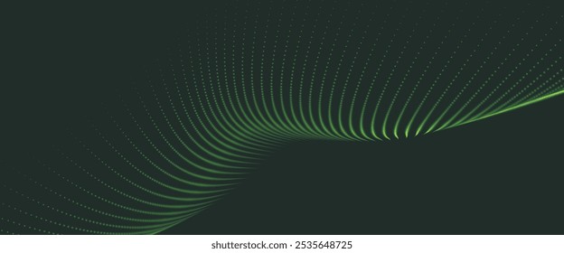 Onda de partículas digitales Abstractas. Tecnología de fondo. Onda de puntos futurista. Fondo de diseño de presentación. Anuncio de Tecnología o ciencia. Ilustración vectorial.