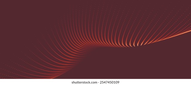 Abstract digital particle wave. Technology background. Futuristic dot wave. Presentation design background. Technology or science banner. Vector illustration.
