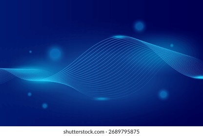 abstracto digital particle wave.blue gradaciones .color brillante.fondo tecnológico.colorido.moderno background.Premium.Vector
