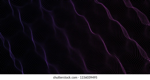 Abstract digital particles color background. Technology background vector. Future background.Noise wave. 