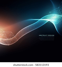 Dynamic Particles Sound Wave Flowing Over Stock Vector (Royalty Free ...