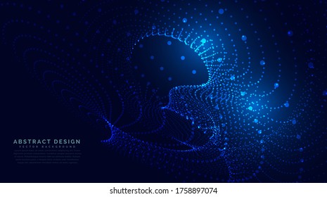 Abstract digital particles technology futuristic background design. technology cybernetic, science or space concept. Vector illustration