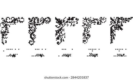 An abstract digital pattern featuring scattered pixels and noise, evoking modern digital art and data visualization themes.