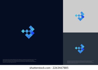Abstract digital pixel connecting global technology logo designs template, symbol template