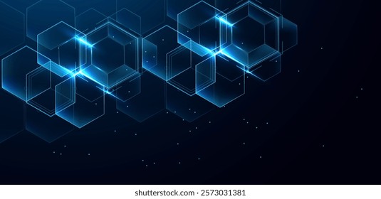 Abstract digital polygon blue futuristic background vector