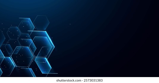 Abstract digital polygon blue futuristic background vector