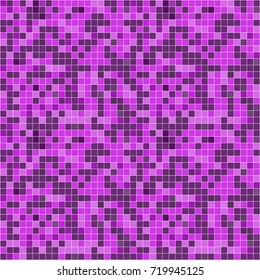 Abstract digital purple lilac background with mesh of squares. Mosaic style. Geometric template. Cells.