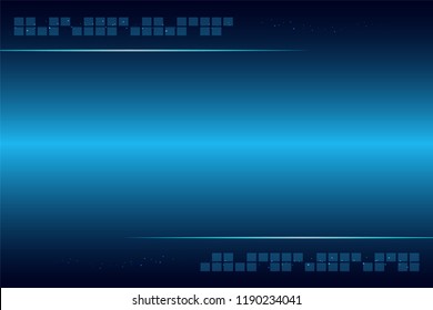 Abstract digital radar screen. Abstract geometric elements with technology shapes, Lines, straight lines; dots, and star. Vector illustration squares on dark blue background