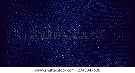 Abstract digital radial wave background made of round particles. Vector illustration.