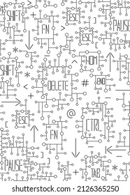 Resumen del trasfondo de la realidad digital. Imagen de esquema del código digital y circuitos de la motherboard. Imagen vertical. Ilustración vectorial.